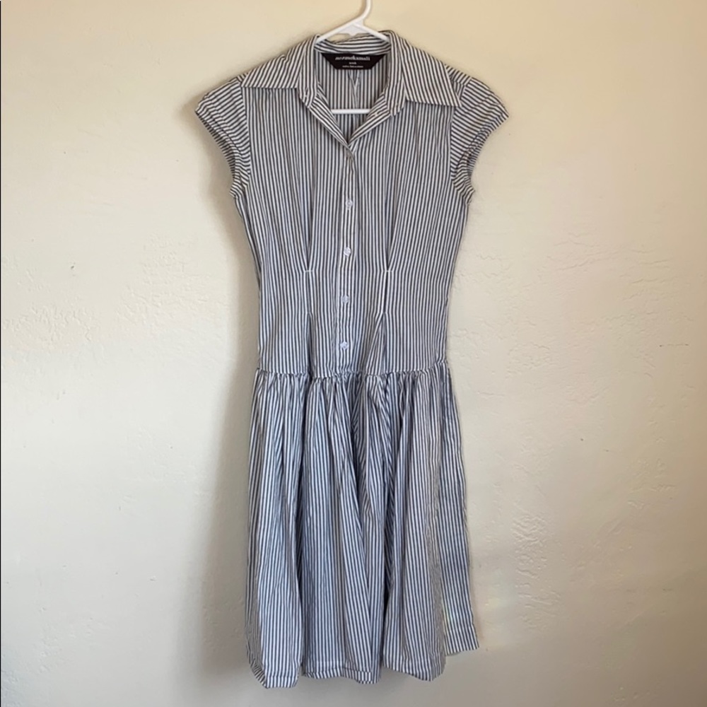 Blue and white pin stripe dress